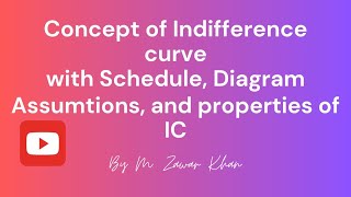 Indifference Curve with Schedule Diagram and Explanation  Lec 4  Consumer Behaviors  Economics [upl. by Catherina]