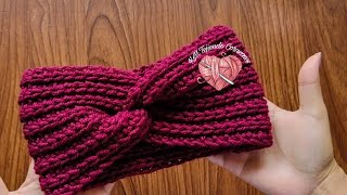 Diadematurbante en punto Inglés a Crochet o Ganchillo paso a paso  Vincha  Turbante  Tiara😍 [upl. by Maurizia903]