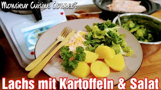 MCC  Lachs mit Kartoffeln und frischem Salat  Dampfgaren im Monsieur Cuisine Connect  Vegetarisch [upl. by Idola]