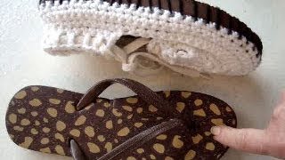 ADD RUBBER SOLES TO CROCHET SANDALS how to make outdoor crochet sandals [upl. by Tawney]