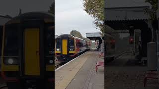 Class 158 passing Wymondham at 50MPH [upl. by Pittman]