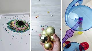 ASMR Video with jingle bells beads balls wooden toys marble run and other [upl. by Llerrej540]