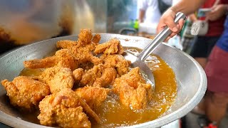 FRIED CHICKEN popular in Manila  Filipino Street Food [upl. by Sixla599]