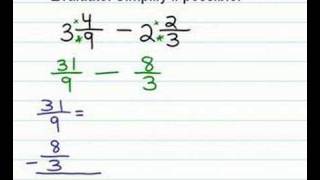 Subtracting Fractions mixed numbers 5NFA1 [upl. by Hasan]