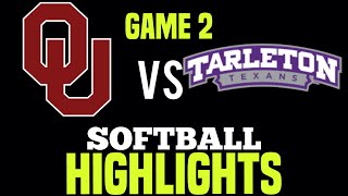 OU Sooners vs Tarleton Texans Game 2 College Softball 2024 [upl. by Ayekan]