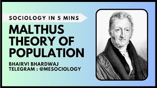 Malthusian Theory of Population  Sociology in 5 mins  CUET PGNETGATEUPSC [upl. by Snah]