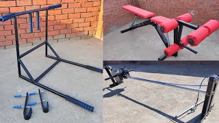 DIY home made gym equipment with least cost كيف تصنع أجهزه الجيم في المنزل [upl. by Dripps]