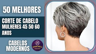 50 MELHORES CORTE DE CABELO CURTO FEMININO PARA MULHERES 40 50 60 ANOS [upl. by Aiouqahs]