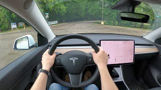 2021 Tesla Model Y Standard Range  Rainy POV Test Drive Binaural Audio [upl. by Naut]