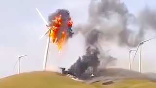 Wind Turbine Disasters Caught On Camera [upl. by Torry]