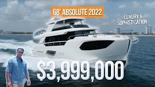 HUGE Living Space 68 Absolute Yacht Walkthrough 3999000 [upl. by Leahcimnhoj180]