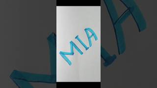 Mia Style ✍️🫵 letter calligraphy 3d letterM 3dyoutubeshorts [upl. by Lumbard]