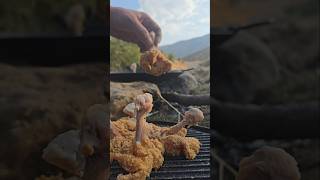 Fried chicken shoulder by the river food outdoorcooking outdoor cooking asmr [upl. by Itnaihc624]