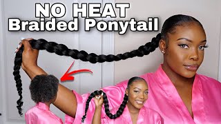 SLEEK BRAIDED PONYTAIL ON 4C HAIR EASY  QUICK [upl. by D'Arcy803]