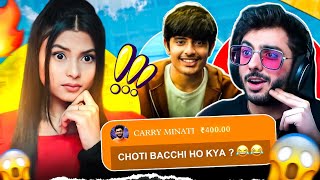 TOTAL GAMING AGAIN SUPERCHAT ME😍CARRYMINATI ROSTED ME😝 REACT ON TRIGGERED FtTotalGaming093 [upl. by Muraida]