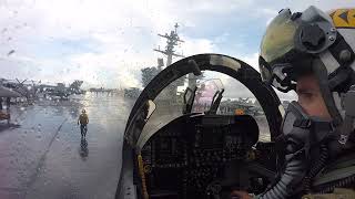 Navy Flight Deck Operations from Cockpit of FA18  Original Unedited Audio [upl. by Analiese]