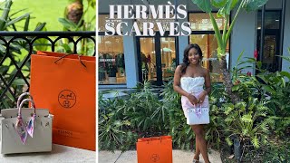 HERMÈS UNBOXING  SILK SCARVES  KELLY BELT [upl. by Dranoel]