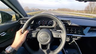 Audi A3 30 TFSI 2022  consumption on 130 kmh cabin noise test  city rush [upl. by Atiuqal]