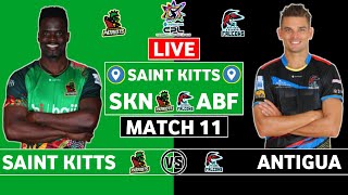 Saint Kitts amp Nevis Patriots vs Antigua amp Barbuda Falcons Live  SKN vs ABF Live Scores amp Commentary [upl. by Lefton]