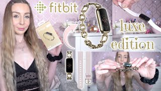 Fitbit Luxe Unboxing 🤎 Gorjana Bracelet Edition ✨ 1 Month Review [upl. by Laniger865]