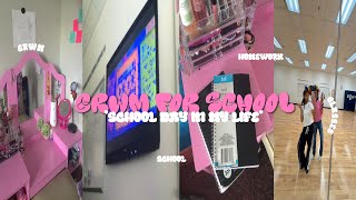 GRWM FOR SCHOOL  MINI SCHOOL VLOG 🫧 grwm school classes homework etc [upl. by Adnarram]