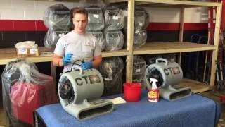 How Constructeam Cleans Air Movers  Drying Equipment [upl. by Ahsilahs]