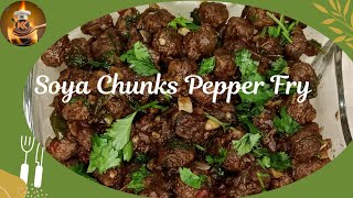 Soya Chunks Pepper Fry High Protein RecipeNutritiousMeal Maker Recipe [upl. by Jasmine150]