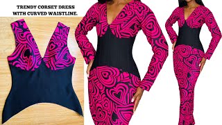 How to Sew a Stylish Corset Dress with a Trendy Curved waistline [upl. by Anitsirt523]