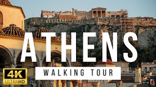 Athens Greece Walking Tour  4K  Sunny and warm winter in the Downtown [upl. by Alphonsa]