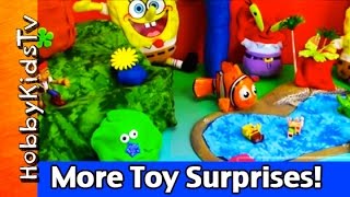 Surprise PLAYDOH EGG Toys in Spongebobs World HobbyKidsTV [upl. by Kory]