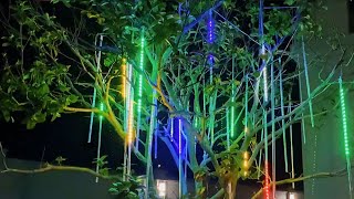 Outdoor Christmas Decorations ideas  LED Snow Fall LED Lights Demo 2020 [upl. by Kcaz]