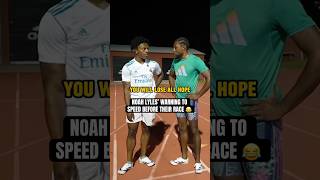 Noah Lyles warned IShowSpeed before their 50M race 😅 via IShowSpeed [upl. by Pepe529]