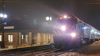 Metra F40PH2 157 Brings Train 727 Out Of Barrington With A Very Satisfying Horn Show  121623 [upl. by Dnomsaj]