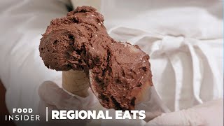 How Traditional Italian Gelato Is Made  Regional Eats [upl. by Enelra745]