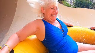 Taking My Mum On A HUGE Water Slide At Siam Park In Tenerife [upl. by Olshausen]