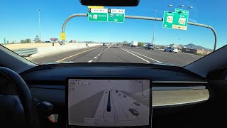 Tesla FSD 12541 misses the HOV lane exit and I swerve to catch it in time [upl. by Eremehc]