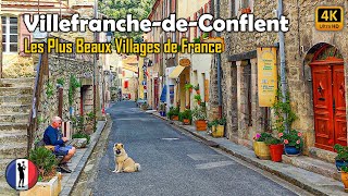 🇫🇷 VillefranchedeConflent 🏡The Most Beautiful Village of France Occitania Walking Tour 4K60fps [upl. by Maury]