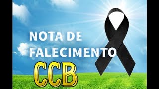 NOTA FALECIMENTO DIACONO COMBATEU UM BOM COMBATE DIÁCONO CCB 01 OB [upl. by Herbie]