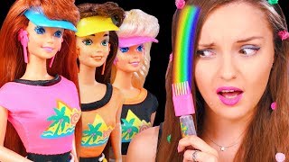 КРАШУ ВОЛОСЫ гелем 1993 года Барби с блестками✨Обзорраспаковка Glitter Hair Barbie 90х [upl. by Tore]