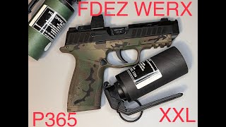 Fdez Werx P365 XMacro Woodland Camo with XXL Comp slide [upl. by Fredra]