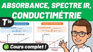 ABSORBANCE CONDUCTIVITÉ DOSAGE PAR ÉTALONNAGE ✅ Cours complet 💪 Terminale spécialité [upl. by Kreda]