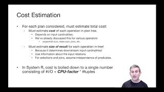 Lecture 13 Part 4 Selectivity Estimation [upl. by Aurelie5]