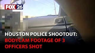 Houston Police Shootout Body cam footage of three officers shot [upl. by Adnor]