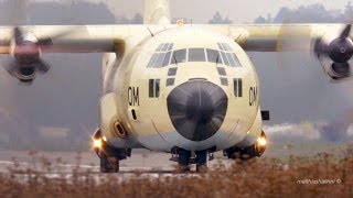 Military Landings Lockheed C130 Hercules amp Alenia C27J Spartan at Airport BernBelp [upl. by Methuselah19]