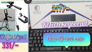 KITECH KB021 Wired keyboard  सस्ता नही सबसे अच्छा NAFA 3110 Mobile holder Tripodtrending2023 [upl. by Nerat]