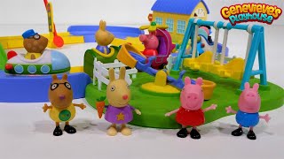 Learn Spanish Words with Peppa Pig and Friends Driving Toy Cars Around Town [upl. by Nylsaj]