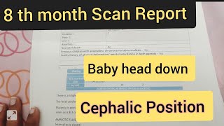 8 th month Growth Scan30 weeks scan reportCephalic PositionScan update [upl. by Celestia707]