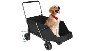 REDCAMP Folding Dog Wagon Cart With Extendable Rear End Heavy Duty [upl. by Thorr873]