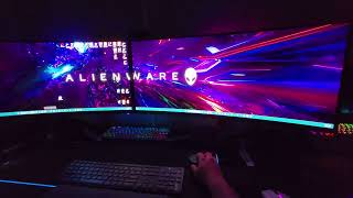 Alienware OLED AW3423DW dual monitor setup with M17 R4 3080RTX [upl. by Terzas972]