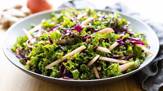 Simple Kale Salad With Ginger Honey Dressing [upl. by Matt557]